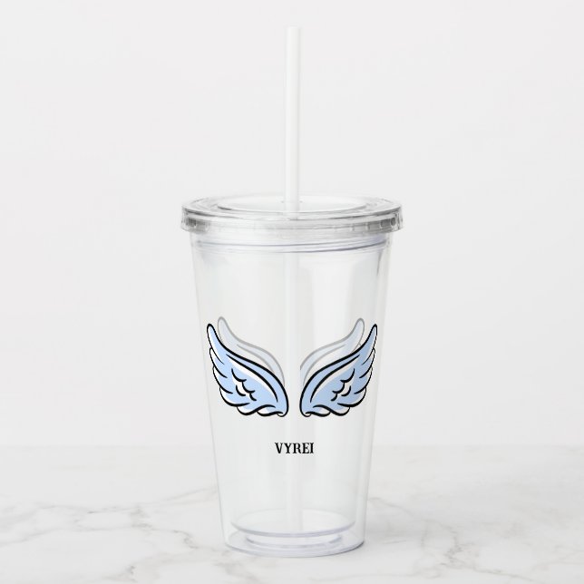 Cute Little Angel’s Wings Acrylic Tumbler (Front)