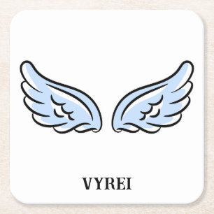 Cute Little Angel’s Wings Square Paper Coaster