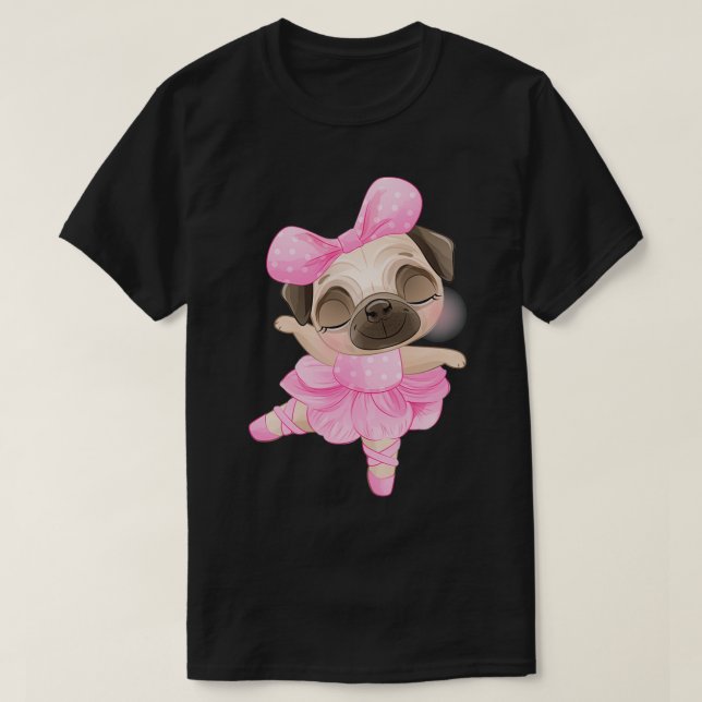 Cute little animal ballerina with watercolor T-Shirt (Design Front)