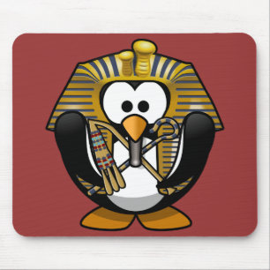 Cute little animated pharaoh penguin mouse mat