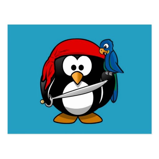 Cute little animated pirate penguin | Zazzle