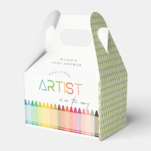 Cute Little Artist Crayon Fun Rainbow Baby Shower Favour Box