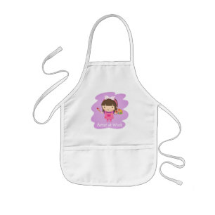 Cute Little Artist Painter Girl at Work Kids Apron