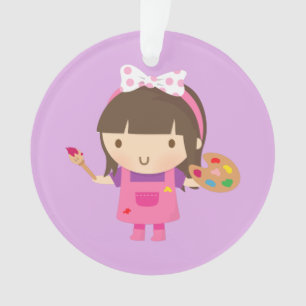 Cute Little Artist Painter Girls Room Decor Ornament