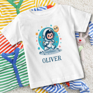 Cute Little Astronaut on the Moon Baby T-Shirt