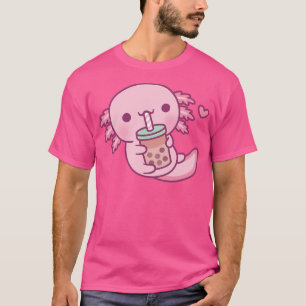 Cute Little Axolotl Loves Bubble Tea T-Shirt