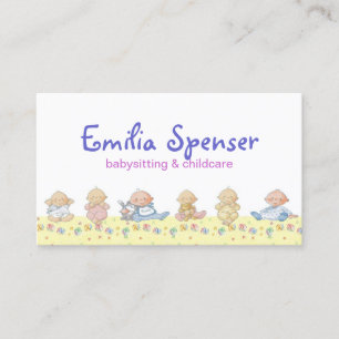 Cute Little Babies Babysitting & Child Care Card