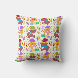 Cute Little Baby Animal Christmas Pattern Children Cushion