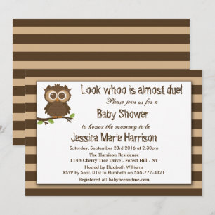 Cute Little Baby Owl   Baby Shower Invitation