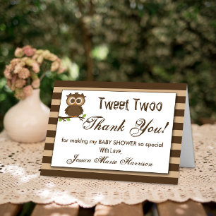 Cute Little Baby Owl   Baby Shower Thank You Card