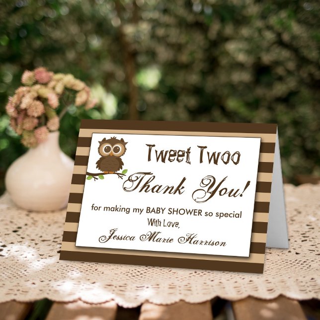 Cute Little Baby Owl | Baby Shower Thank You Card (Creator Uploaded)