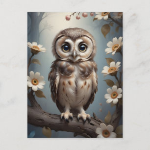 cute little baby owl postcard