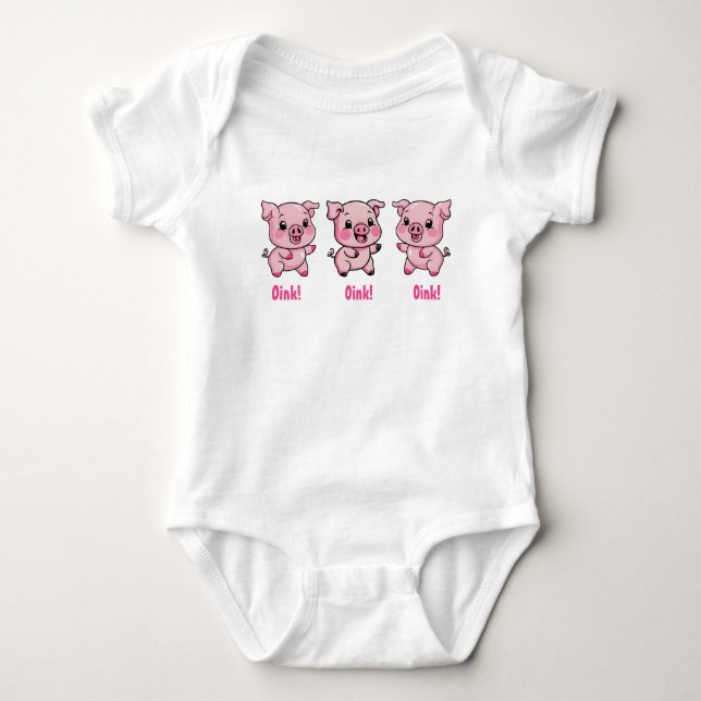 Cute Little Baby Pig Bodysuit (Front)