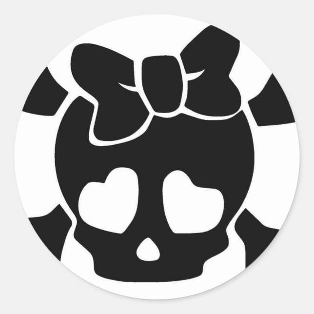 Cute Little Baby Skull Classic Round Sticker (Front)