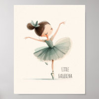 Cute Little Ballerina Ballet Dance Watercolor