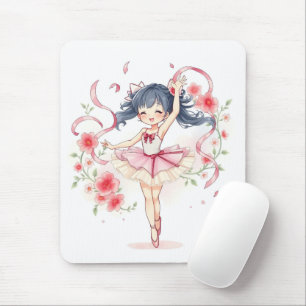 Cute little ballerina girl mouse mat