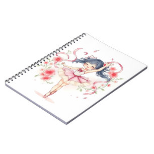 Cute little ballerina girl notebook