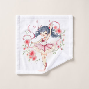 Cute little ballerina girl wash cloth