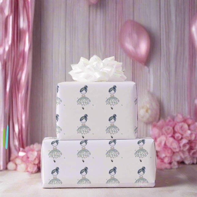 Cute Little Ballerina Princess Birthday Girl Gift Wrapping Paper (Creator Uploaded)
