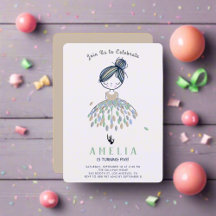 Cute Little Ballerina Princess Birthday Party Girl