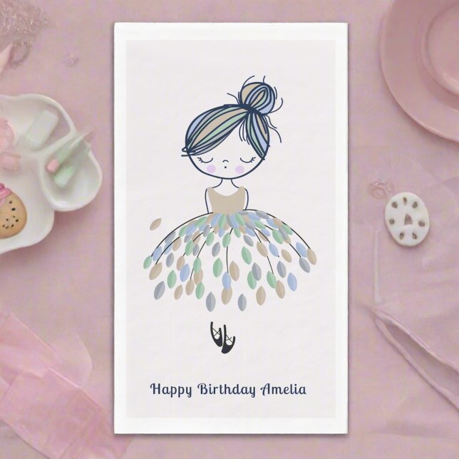 Cute Little Ballerina Princess Birthday Party   Napkin (Creator Uploaded)