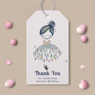 Cute Little Ballerina Princess Birthday Thank you Gift Tags