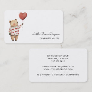 Cute Little Bear Daycare Business Card
