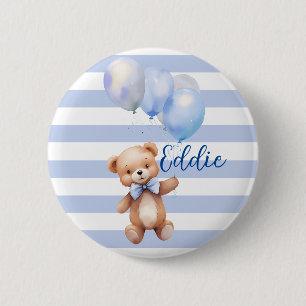 Cute Little Bear in Blue 6 Cm Round Badge