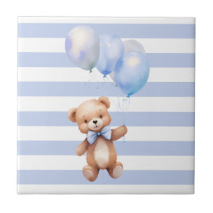 Cute Little Bear in Blue Tile