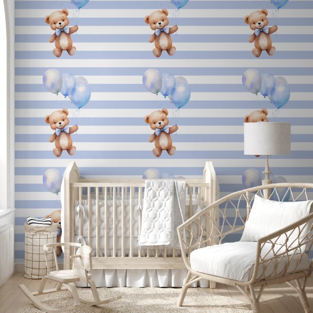 Cute Little Bear in Blue Wallpaper (Kids)