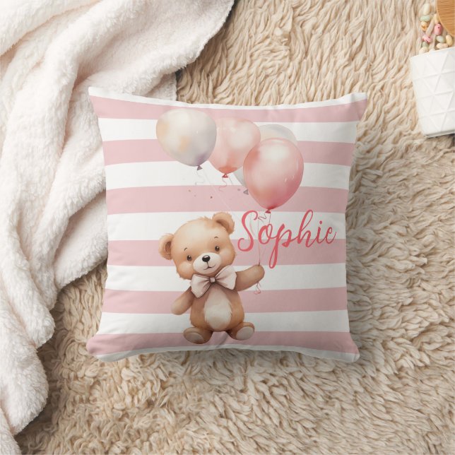 Cute Little Bear in Pink Cushion (Blanket)