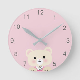 Cute little bear Nursery room Wall Clock