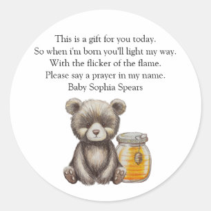 Cute Little Bear - Prayer Candle Label