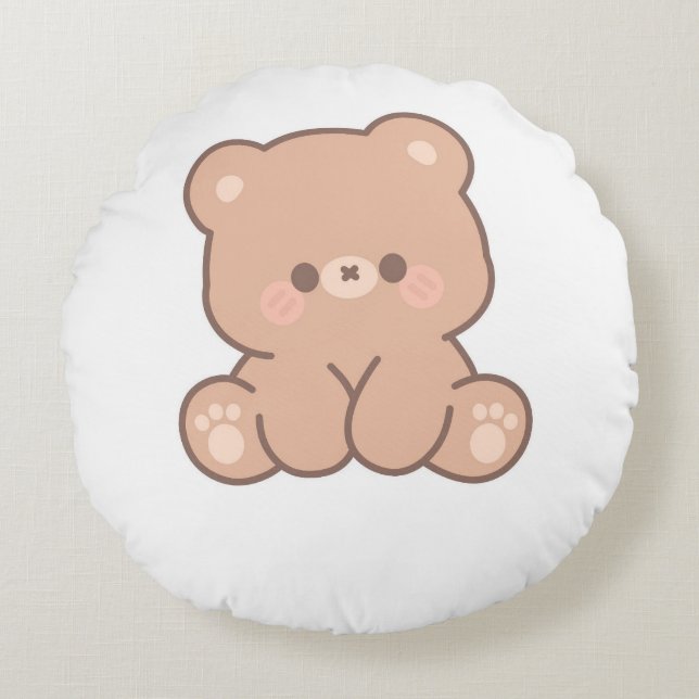 Cute Little Bear Round Cushion (Front)