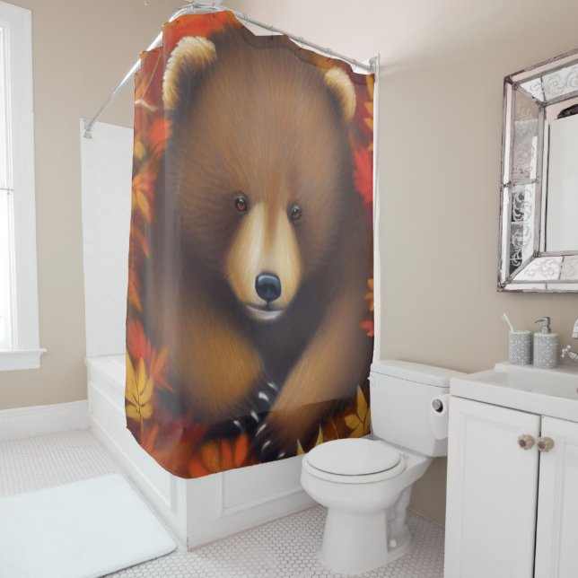  Cute Little Bear Shower Curtain (In Situ)