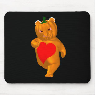 Cute Little Bear With Pumpkin Head Mouse Mat