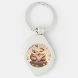 Cute little bears cartoon  accent pillow key ring