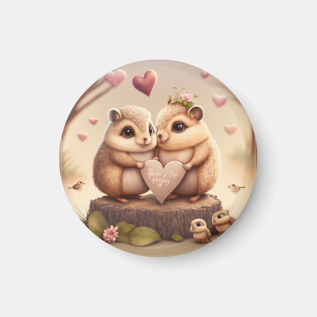 Cute little bears cartoon  accent pillow magnet (Front)