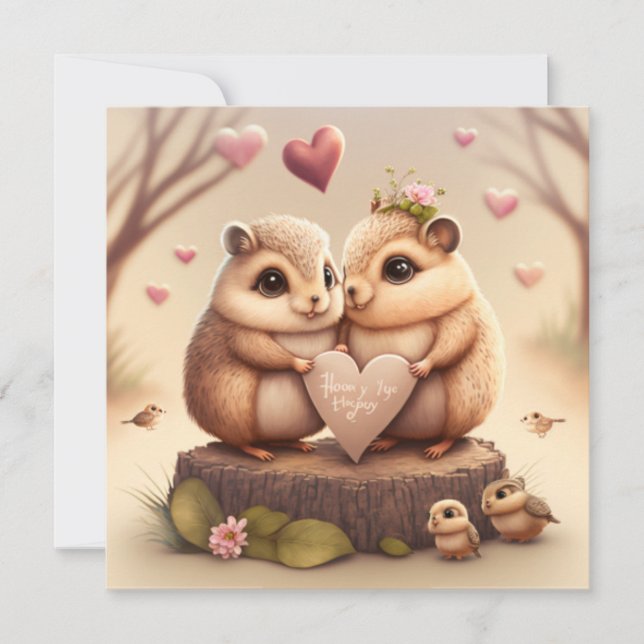 Cute little bears cartoon  invitation (Front)