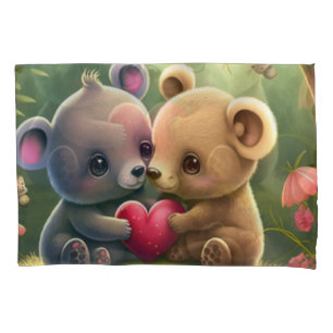 Cute little bears cartoon  pillowcase