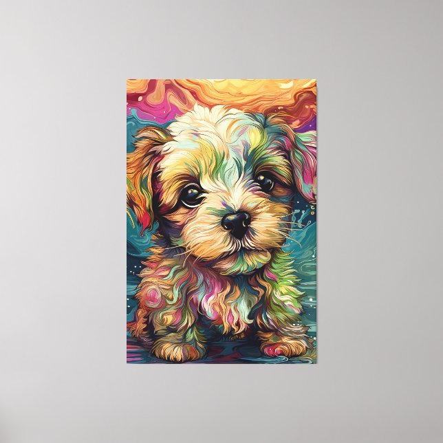 Cute little beautiful puppy. canvas print (Front)