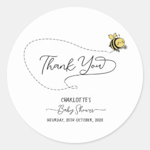 Cute Little Bee Baby Shower Classic Round Sticker