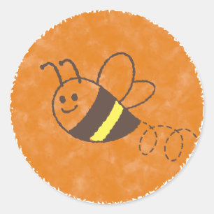 Cute Little Bee Flying Watercolor Baby Shower Classic Round Sticker