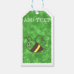 Cute Little Bee Flying Watercolor Baby Shower Gift Tags