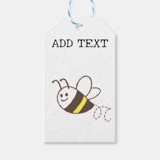 Cute Little Bee Flying White Baby Shower Gift Tags