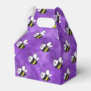 Cute Little Bee Pattern Watercolor Baby Shower  Favour Box