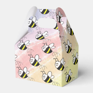 Cute Little Bee Pattern Watercolor Baby Shower  Favour Box