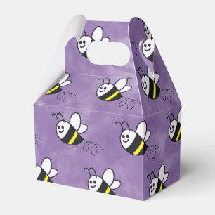 Cute Little Bee Pattern Watercolor Baby Shower Favour Box