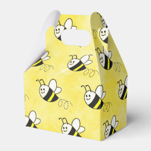 Cute Little Bee Pattern Watercolor Baby Shower Favour Box