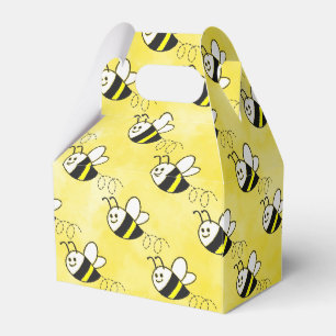 Cute Little Bee Pattern Watercolor Baby Shower  Favour Box